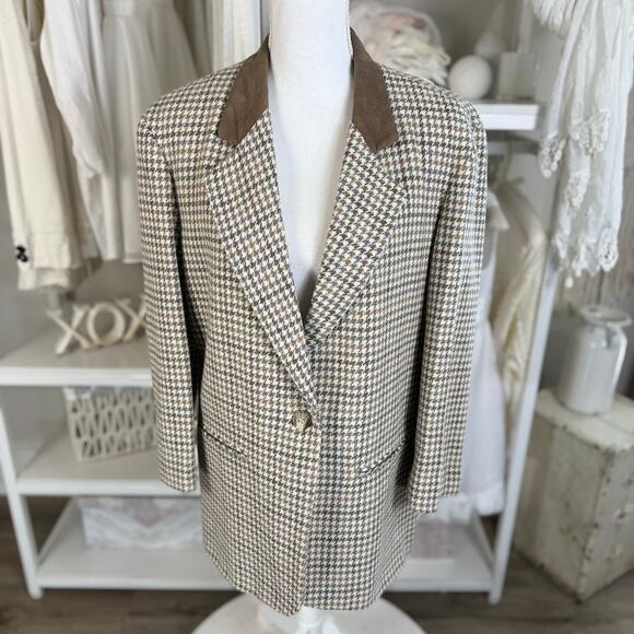 Sellecca Jackets & Blazers - Selleca women's size 10 wool blend brown and grey blazer #3576